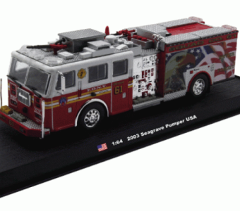 Seagrave Pumper Truck 2003 American Heavy Fire Truck Model Diecast Amercom 1:64 Scale