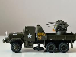 Car Truck M35A1- 1968 American Military Gun Truck Model Diecast Amercom 1:72