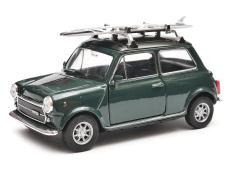 Mini Cooper 1300 Serfing British Family Car Model Diecast Green Toy 1:34 Welly