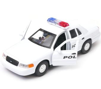 1999 Ford Crown Victoria American Police Car Model Diecast White Toy 1:34 Welly