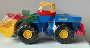 Big Multicolour Loader Green/Blue/Yellow Toy Tractor Moving Parts 34 cm Wader