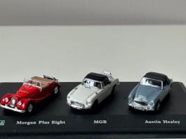 Morgan Plus Eight + MGB + Austin Healey Car Model Diecast 1:72 Cararama