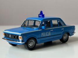 Fiat 125p Police Polish/Italian Car Model Blue Diecast Toy 1:43 Scale Welly