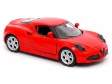 Alfa Romeo 4C Italian Sports Car Model Diecast Toy Red 1:34 Welly Opening Doors