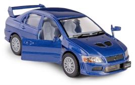 Mitsubishi Lancer Evolution VII Car Model Diecast Blue Open Door 1:36 Kinsmart