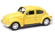 Volkswagen Beetle Germany Legendary Car Model Diecast Yellow Toy 1:34 Welly