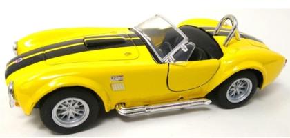 Shelby Cobra Legendary American Car Model Diecast Yellow Toy 1:32 Kinsmart