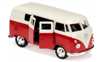 1963 Volkswagen T1 Bus Germany Vintage Car Model Diecast Red 1:34 Welly