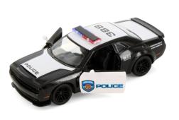 2023 Dodge Demon Police USA Car Model Diecast Toy Black 1:40 Scale Kinsmart