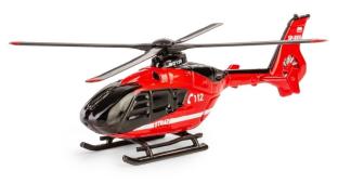 Helicopter Fire Brigade Polish Airbus EC135 Model Toy Diecast 1:100 Scale Daffi