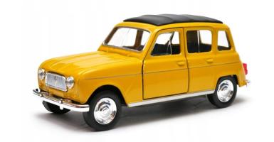 Renault 4 French Legendary Car Model Diecast Yellow 1:34-1:39 Scale Welly