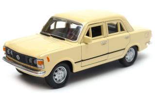 Fiat 125p Italian/Polish Vintage Car Model Cream Metal Diecast Toy 1:34 Welly