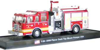 Pierce Dash Top Mount Pumper 2006 American Fire Truck Model Diecast Amercom 1:64