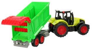 Tractor with Fertilizer Spreader Moving Parts Toy Green