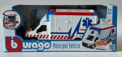 Ambulance Municipal Car with Stretcher Model Toy Diecast 1:43 Scale Bburago