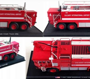 Oshkosh Crash Truck 1989 American Heavy Fire Truck Model Diecast Amercom 1:64