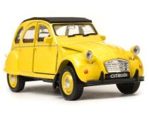 Citroen 2CV French Classic Car Model Metal Diecast Yellow 1:34 Welly