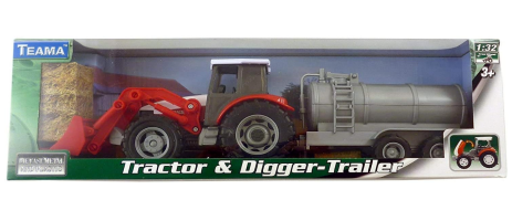 Tractor & Digger-Trailer Tanker Model Diecast Toy Big Quality Teama 1:32