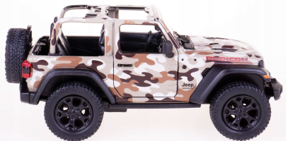 2018 Jeep Wrangler Camo USA Car Model Diecast Toy Open Doors Military 1:34 Kinsmart