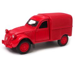 Citroen 2CV Fourgonnette French Car Model Diecast Red 1:34-1:39 Scale Welly