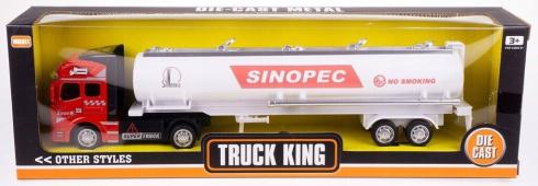 Truck Lorry King Tanker Sinopec Pull-Back Moving Parts Model Metal Diecast