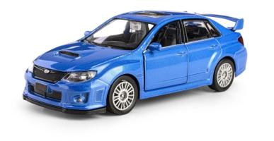 Subaru WRX STI Japanese Car Model Diecast Toy RMZ City Blue 1:32 Open Doors