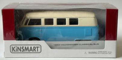 1962 Volkswagen Germany Car Bus Model Toy Diecast Blue 1:32 Scale Kinsmart