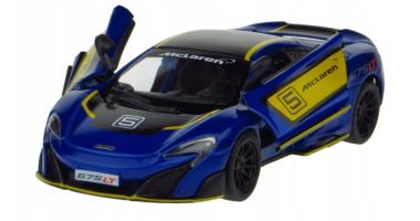 McLaren 675LT British Sports Car Model Blue Diecast Open Doors 1:34 Kinsmart