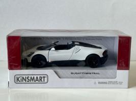 Bugatti Mistral Italian Sports Car Model Diecast Toy White 1:36 Scale Kinsmart