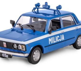 Fiat 125p "Milicja" Police Polish Vintage Car Model Diecast Blue 1:43 Daffi