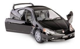 Honda Integra Type R Japanese Car Model Diecast Black Open Door 1:34 Kinsmart