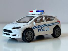 Volkswagen? Police Car Model White Diecast Toy Pull-Back Action 1:55 Scale