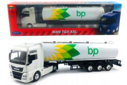 MAN TGX XXL Tank BP Oil Gas Germany Truck Model Diecast White Toy 1:64 Welly