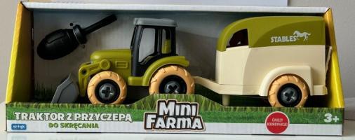 Tractor with Trailer Stables + Horse Model Toy DIY Assembling Moving Parts