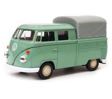 Volkswagen T1 Double Cabin German Vintage Car Model Diecast Green Welly