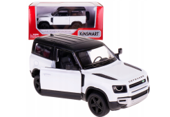 Land Rover Defender British Car Model Diecast White Toy Open Doors 1:36 Kinsmart