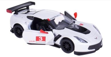 2016 Corvette c7 Race Car USA Model Diecast White Toy Open Doors 1:36 Kinsmart