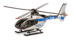 Helicopter Police Polish Airbus EC135 Model Toy Diecast 1:100 Scale Daffi