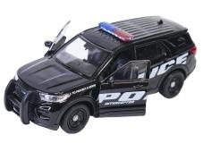 2023 Ford Explorer Police USA Car Model Black Diecast 1:34-1:39 Scale Welly