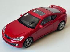 Hyundai Genesis Coupe Korean Car Model Metal Diecast Toy Red 1:43 Welly