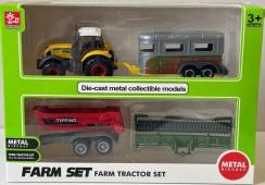 Farm Set Tractor Horse Trailer Model Diecast Plastic Toy 1:64-1:87 Scale