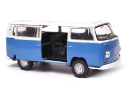 1972 Volkswagen T2 Bus Germany Bus Model Toy Blue Diecast 1:34-1:39 Scale Welly