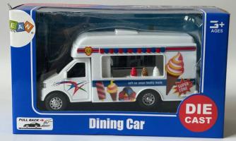 Dinning Car Soft Ice Cream Model Toy Diecast Probably 1:38-1:43 Scale Pull-Back