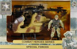 Playset Military Army Combat Heroes Series Helicopter Soldier Big Pieces Toy