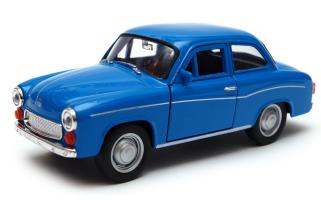 Syrena 105 Polish Vintage Car Diecast Blue Toy New in Box Scale 1:34