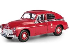 Warszawa M-20 Taxi Polish Vintage Car Model Diecast Red 1:43 Daffi