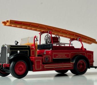 1934 Leyland FK1 UK British Fire Brigade Truck Model Diecast Amercom 1:50